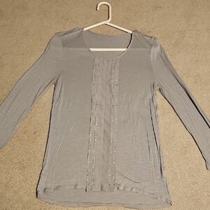 Calvin Klein Women's Gray Long Sleeve Top